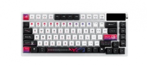 Teclado ASUS ROG Azoth X 75% com ecrã OLED retroiluminado 2.4 GHz, Bluetooth 5.1, USB interruptor: ROG NX Snow (substituível a quente) branco