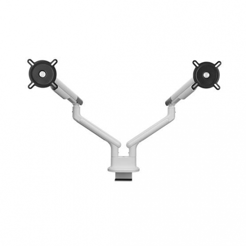ONE FOR ALL - Suporte Mesa para 2 Monitores com 2 Braços Branco DM 7220
