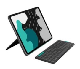 Teclado Logitech Flip Folio pasta de folio full size sem fios Bluetooth 5.1 LE QWERTY Espanhol grafite