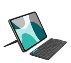 Teclado Logitech Flip Folio pasta de folio full size sem fios Bluetooth 5.1 LE QWERTY Espanhol grafite