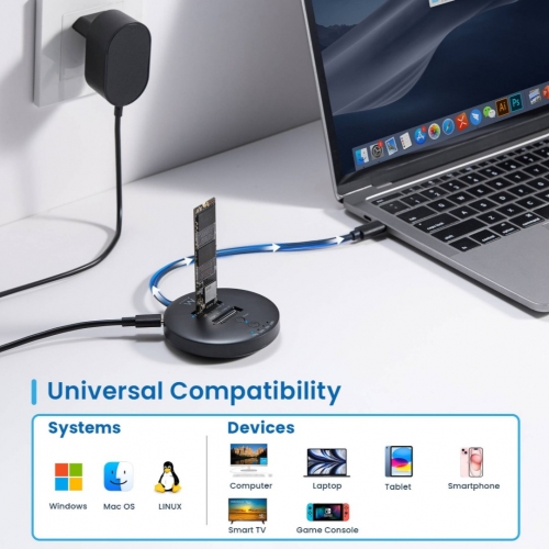 Dock Station Ewent EW7078 USB 3.2 Gen2 Dual Bay SSD NVMe