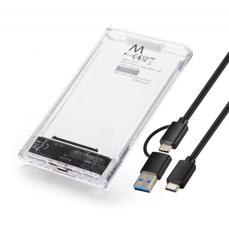 Caixa USB 3.2 Gen1 para disco rígido SATA de 2,5", USB-C+A