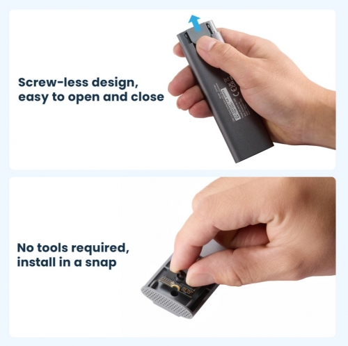 Caixa Externa M.2 Ewent EW7061 USB-C 3.2 Gen2 NVMe/SATA Cinza Screwless