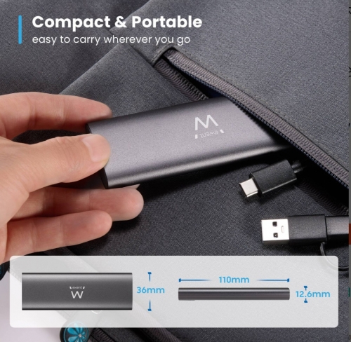 Caixa Externa M.2 Ewent EW7061 USB-C 3.2 Gen2 NVMe/SATA Cinza Screwless