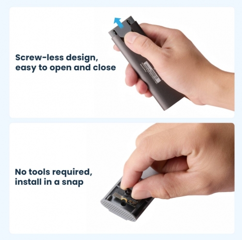 Caixa Externa M.2 Ewent EW7060 USB-C 3.2 Gen2 NVMe Cinza Screwless