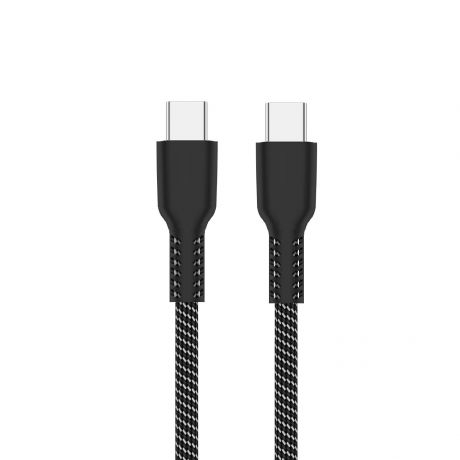 Cabo USB 2.0 tipo C, C macho para C macho, 2 m, PD 100 W de tecido, preto e branco Ewent EC1092