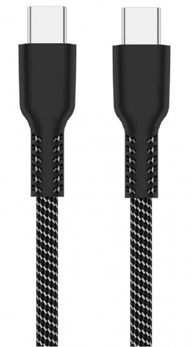 Cabo USB-C Ewent EC1091 Fabric PD100W 480Mbps 1m Preto/Branco