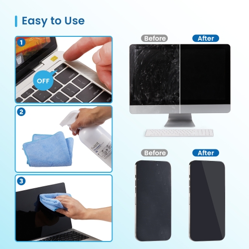 Kit Limpeza Ewent EW5680 p/ Ecrãs (1000ml+Pano)