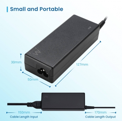 Carregador Ewent USB Type-C notebook charger with Power Delivery profiles 90W, EW3982