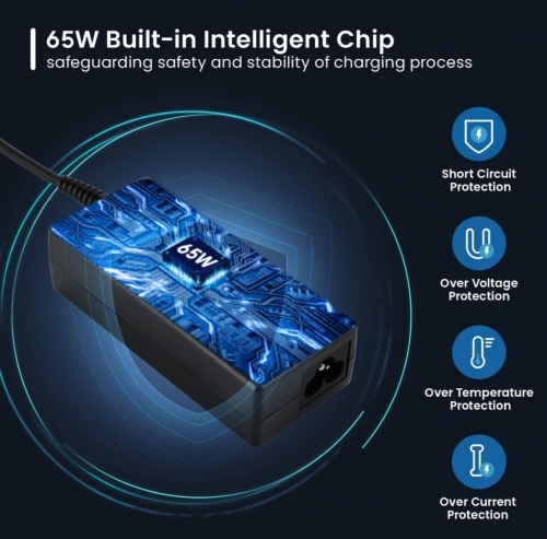 Universal Automatic Notebook charger Home 65Watt, 10 tips, w free tip service, EW3968