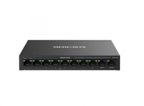 Mercusys 8-Port 10/100Mbps + 2-Port Gigabit Desktop Switch with 8-Port PoE+