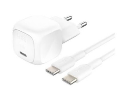 Adaptador de alimentação compacto 20 Watt branco com Cabo USB-C (1m) Belkin WCA009KQ1MWH-B6