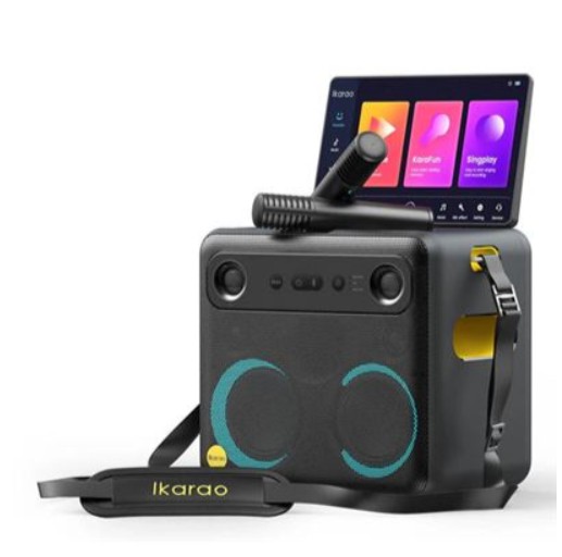 IKARAO COLUNA BREAK X2 P/ KARAOKÊ C/TELA SENSÍVEL AO TOQUE DE 10.1"2 MICRO S/FI