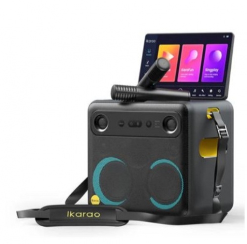 IKARAO COLUNA BREAK X2 P/ KARAOKÊ C/TELA SENSÍVEL AO TOQUE DE 10.1"2 MICRO S/FI