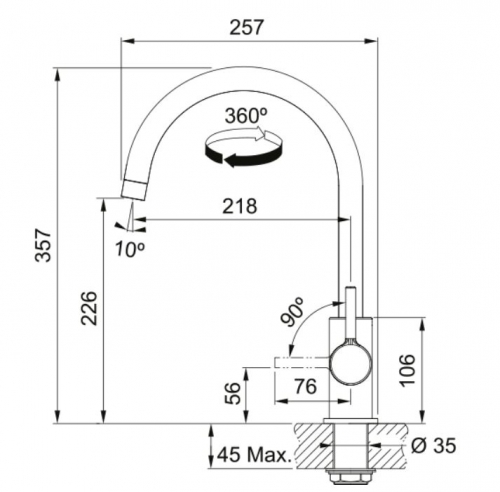 MISTURADORA FRANKE LINA XL J CROMADA