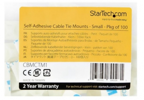 Auto-adesivas com amarração de cabos branco StarTech CBMCTM1 pacote de 100
