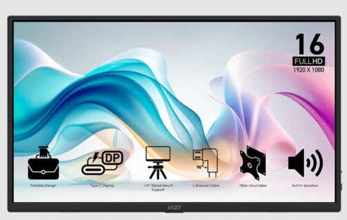 Monitor MSI PRO MP165 E6 15.6" IPS, FHD (1920x1080), 4ms (GTG), 60Hz