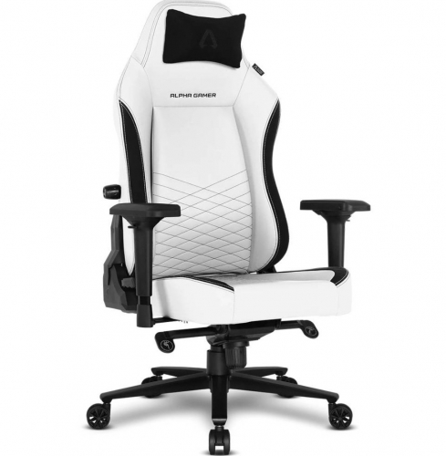 Cadeira ALPHA GAMER Alegra PU Leather White/Black V2