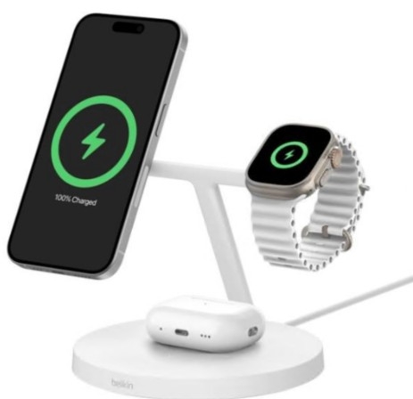 Belkin Soporte de carga inalámbrica 3 en 1 con Qi2 de 15 W