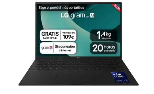 Portátil LG Gram 17" Ultra7 16GB RAM 1TB SSD Teclado ESP 17ZD90T-G.AX78B