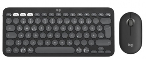 Conjunto de teclado e rato Logitech Pebble 2 Combo sem fios Bluetooth LE QWERTY Italiano grafite tonal