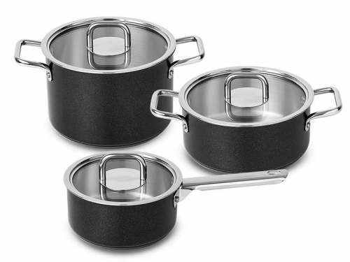 SILAMPOS - Conjunto 3 Peças Comfort Glass Black 63212JWR0520