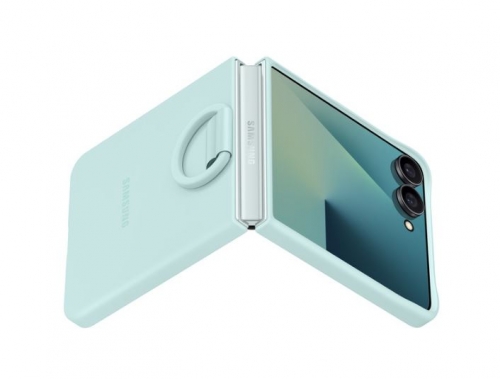 Capa de Silicone com Anel Galaxy Z Flip7 Menta - EF-PF766TMEGWW
