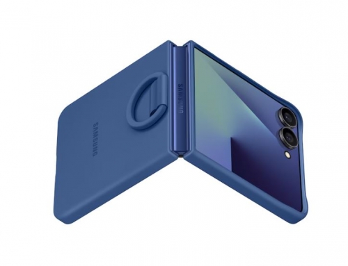 Capa de Silicone com Anel Galaxy Z Flip7 Azul - EF-PF766TNEGWW