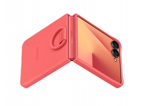 Capa de Silicone com Anel Galaxy Z Flip7 Vermelho - EF-PF766TREGWW