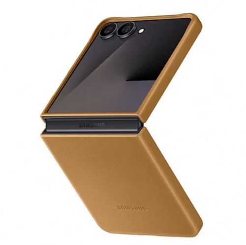 Capa Vegana Samsung para Z Flip7 Camel