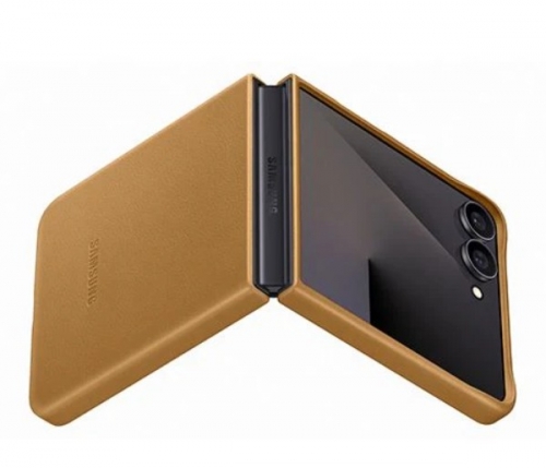 Capa Vegana Samsung para Z Flip7 Camel
