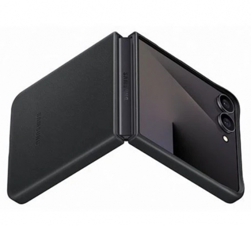 Capa Vegana Samsung para Z Flip7 Preto