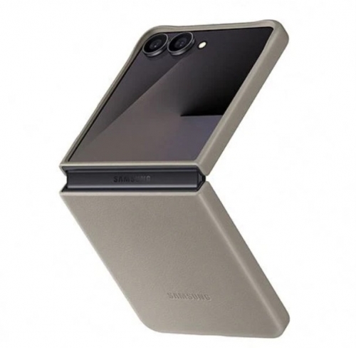 Capa Vegana Samsung para Z Flip7 Cinza