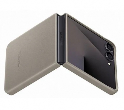 Capa Vegana Samsung para Z Flip7 Cinza