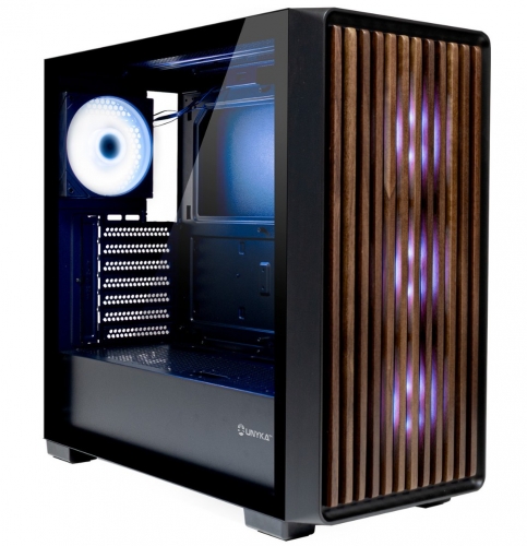 Caixa Unyka Revelant Madeira Preta (ATX) (Vidro Temperado)