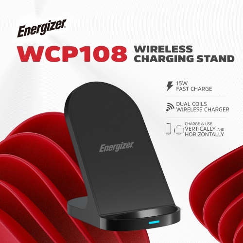 Suporte de carregamento sem fio de 15 W com design compacto e fácil de guardar WCP108