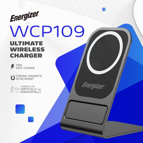 Suporte de carregamento sem fio de 15 W – inteligente, elegante e compatível com capas WCP109