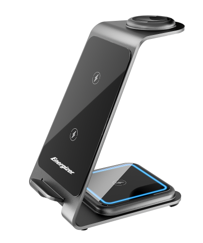Dock de carregamento sem fio compacto 3 em 1 com carga rápida de 15 W WCP302