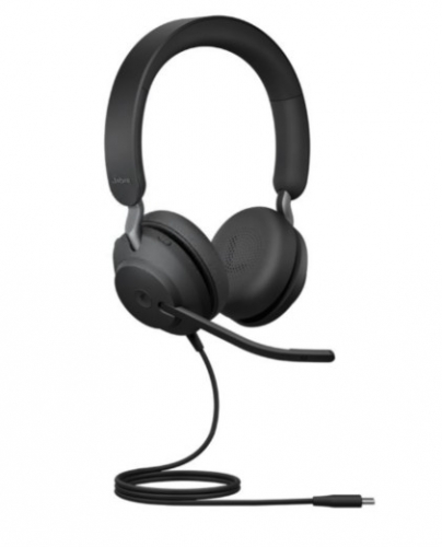 Auscultadores Jabra Evolve2 40 SE MS Stereo com cabo USB-C, USB-A isolamento de ruído , 24189-999-799