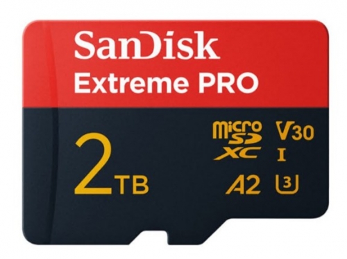Cartão de memória flash SanDisk Extreme Pro (adaptador SD Incluído) 2 TB A2 / Video Class V30 / UHS-I U3 microSDXC UHS-I