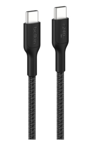 Cabo USB 24 pin USB-C (M) para 24 pin USB-C (M) 1 m 240W preto Belkin BoostCharge Pro CAB025HQ1MBK