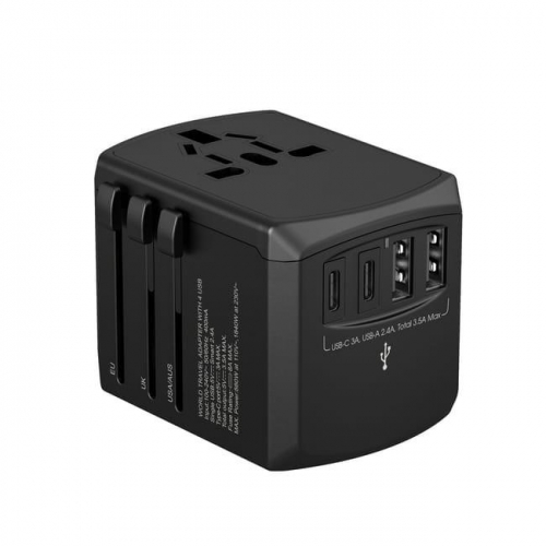 METRONIC - Carregador Viagem Univ. Xoopar 2USB-A+2USB-C 15W PRETOF810533