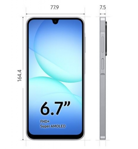 Smartphone SAMSUNG SM-A176BZADEUB  Galaxy A17 8GB 256GB 5G 6.7in 5000mAh 25w IP54 OS-6T SMR-6Y Gray Android15