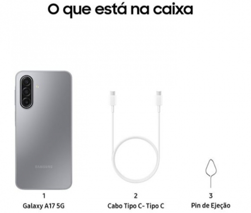 Smartphone SAMSUNG SM-A176BZADEUB  Galaxy A17 8GB 256GB 5G 6.7in 5000mAh 25w IP54 OS-6T SMR-6Y Gray Android15