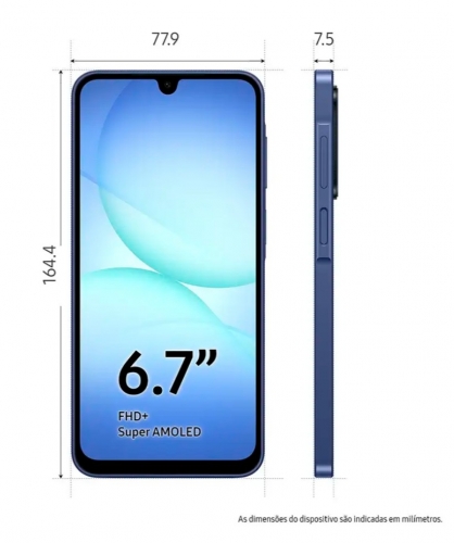 Smartphone Samsung SM-A176BZBDEUB Galaxy A17 5G 6.7" 8GB/256GB Dual SIM Azul