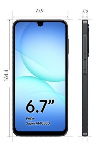 Smartphone SAMSUNG Galaxy A17 4GB 128GB LTE 6.7in Black Android15