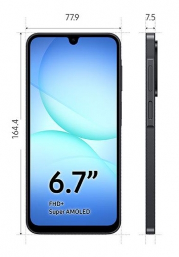 Smartphone SAMSUNG Galaxy A17 4GB 128GB LTE 6.7in 5000mAh 25w IP54 OS-6T SMR-6Y Blue Android15