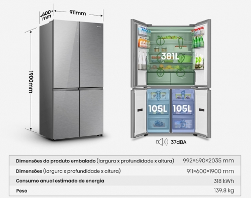 Side by side hisense RQ5P605NSVE Classe E