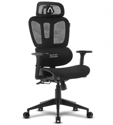 Cadeira de Escritório Ergonómica Alpha Gamer Luna V2 Preta, AGLUNAV2