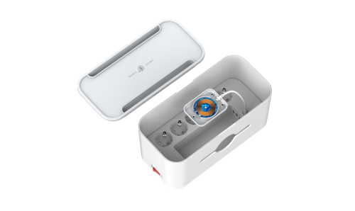 Filtro de linha de 30 W com carregamento sem fio e organizador de cabos EPB2500W03EU